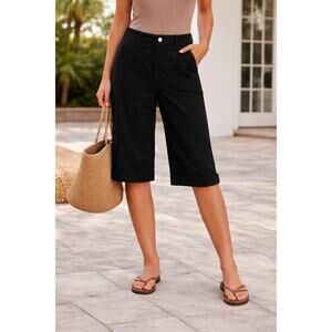 Lauren Active Ralph Lauren Black Bermuda Shorts Size 12 Cotton Blend